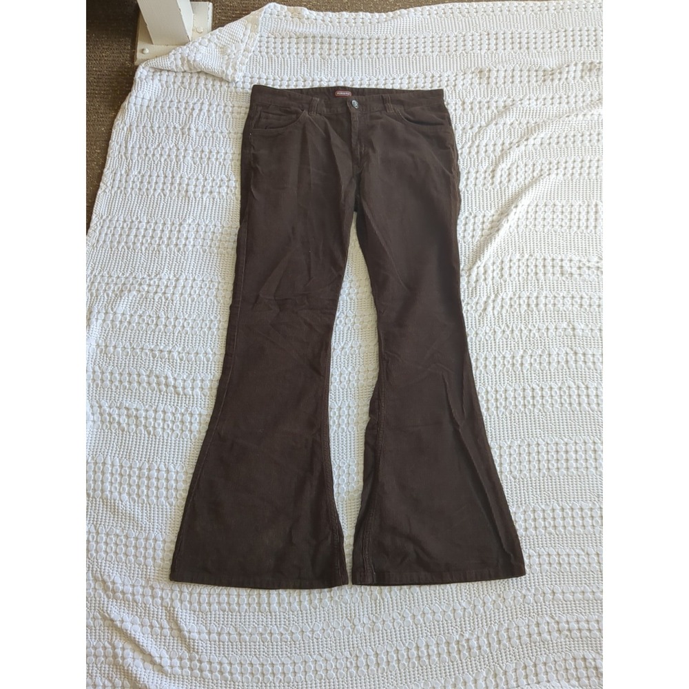 Run & Fly Corduroy Bell Bottom Pants‎ Disco 70s Party Sz 34 L Brown 34X31